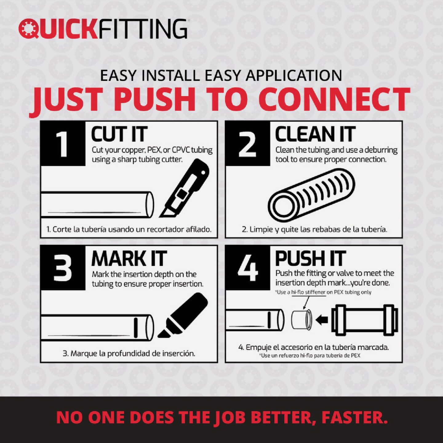 QuickFitting 1/2 In. Push-to-Connect Angle Stop Valve x 7/8 In. Ballcock x 12 In. Braided Stainless Steel Toilet Connector Hose Image 3