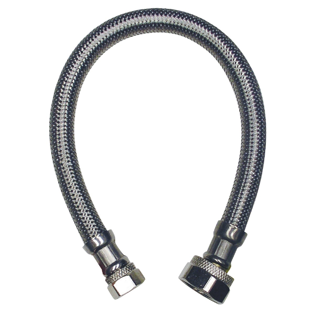 ProLine 3/8 In. FL x 1/2 In. FIP X 12 In. L. Braided Stainless Steel Faucet Supply Line Image 1