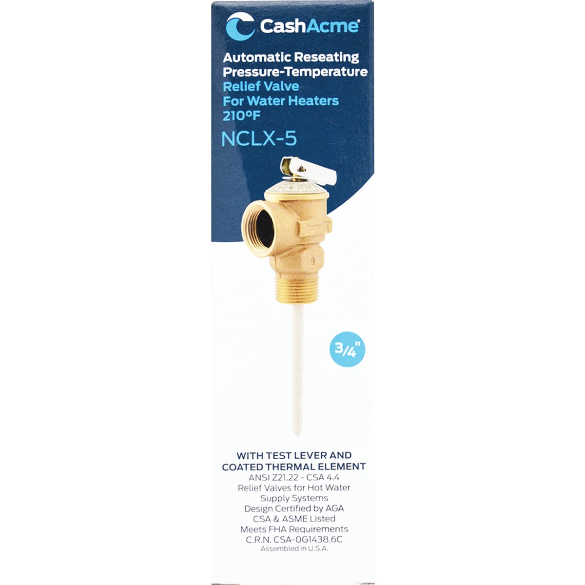 Cash Acme 3/4 In. NCLX-5 Temperature & Pressure Relief Valve Image 2