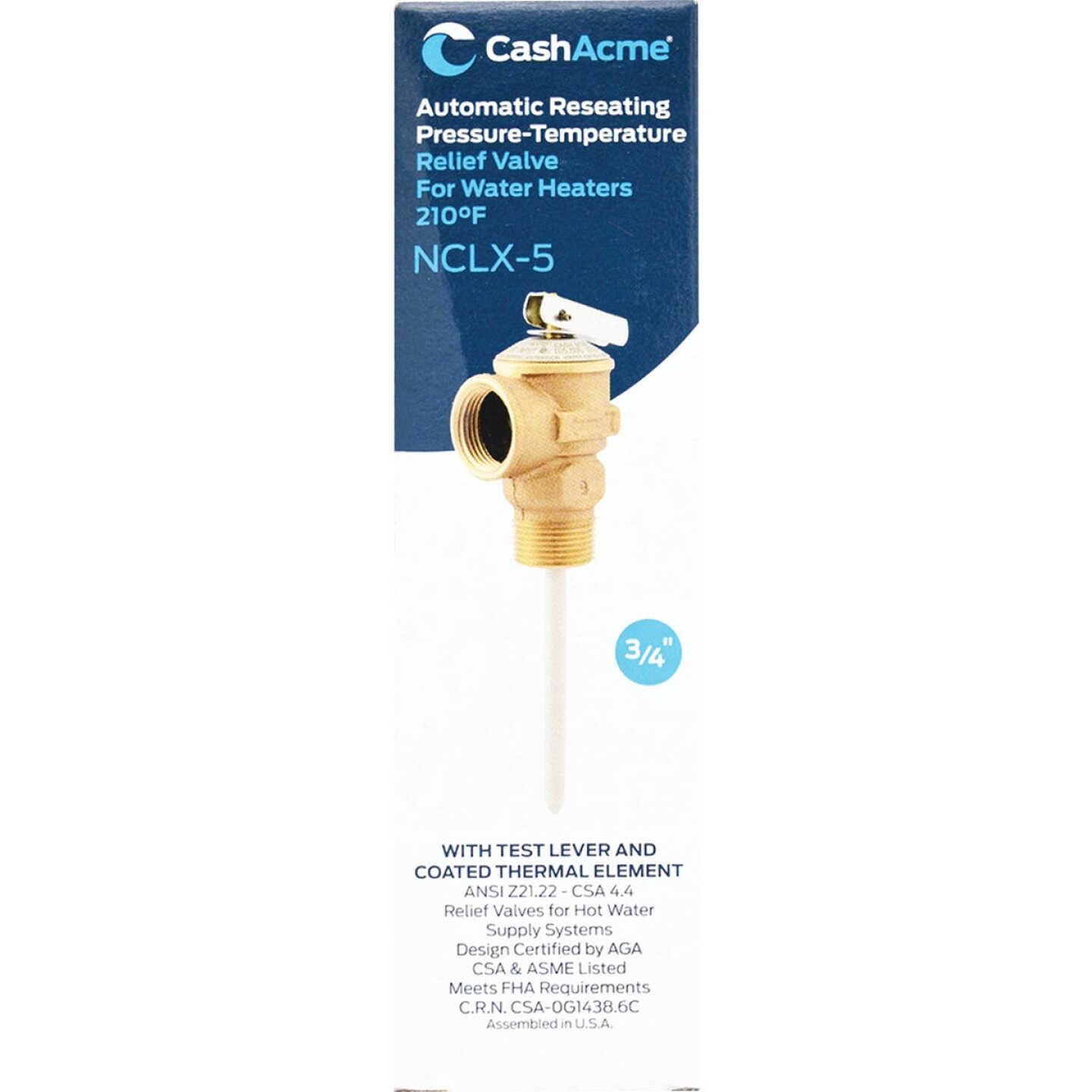 Cash Acme 3/4 In. NCLX-5 Temperature & Pressure Relief Valve Image 2