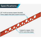 HoldRite 20 In. Copper-Bonded Flat Bracket for 1/2 In., 3/4 In. or 1 In. Pipe Image 2
