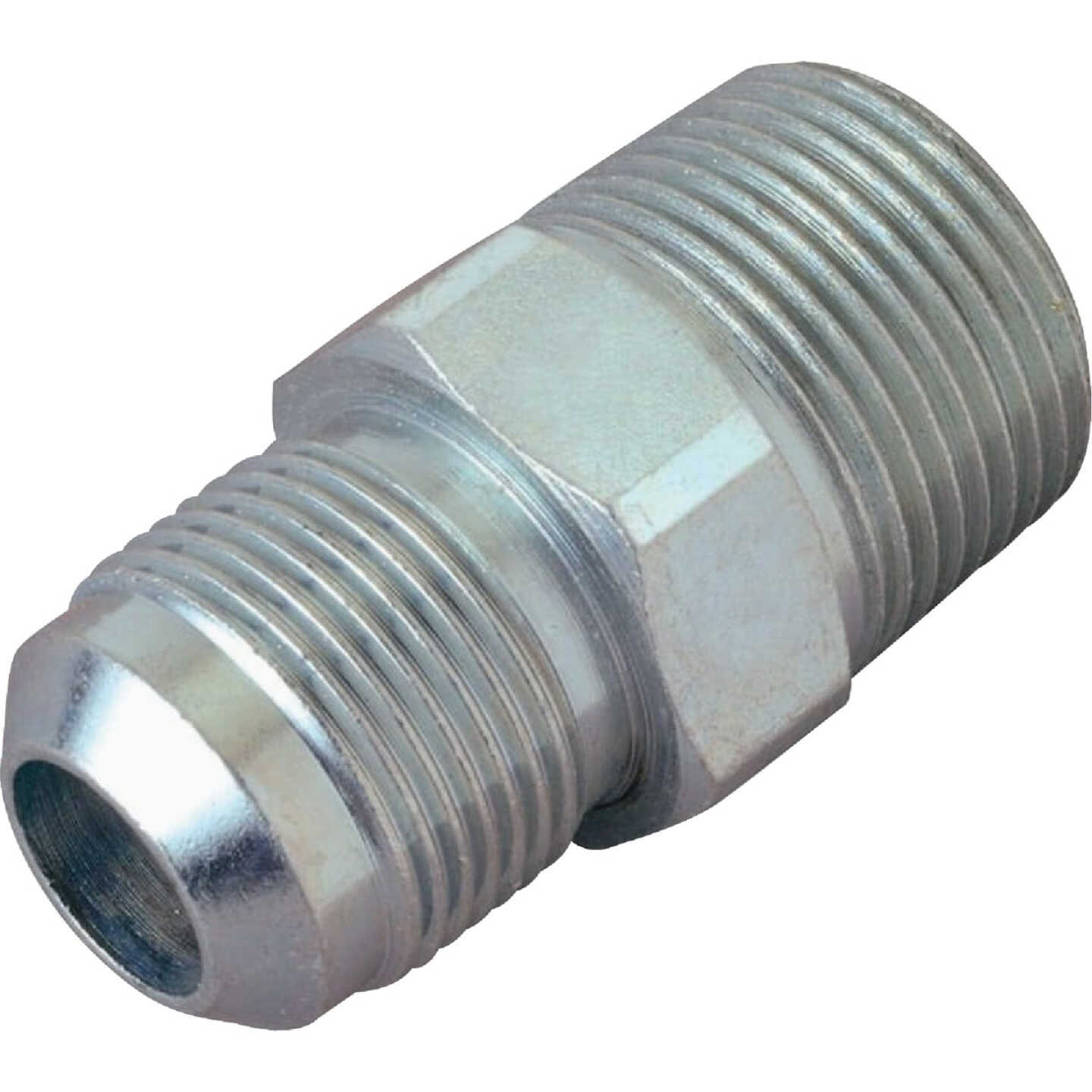 Dormont 1/2 In. OD Flare x 1/2 In. MIP (tapped 3/8 In. FIP) Zinc-Plated Carbon Steel Adapter Gas Fitting Image 1