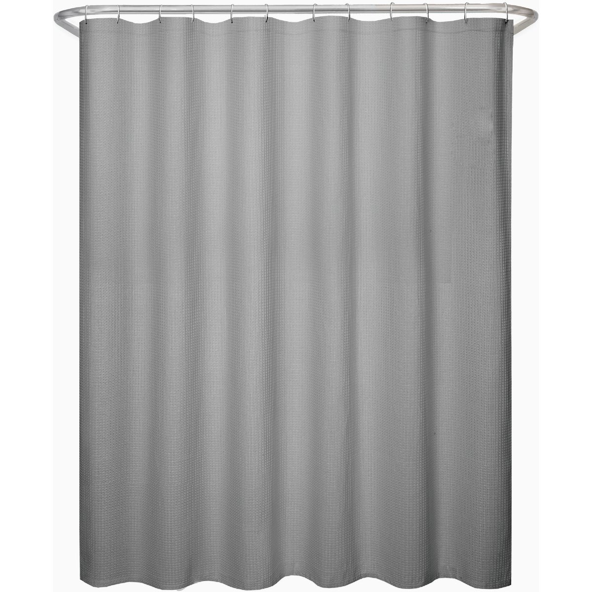 Zenna Home 70 In. x 72 In. Steel Gray Luxury Spa Waffle Shower Curtain Image 2