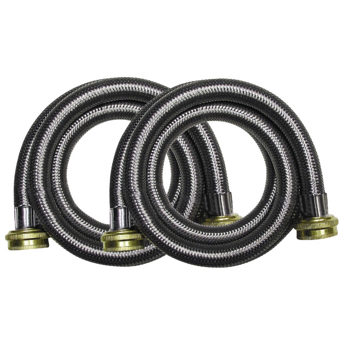 ProLine 3/4 In. FHT x 3/4 In. FHT x 60 In. Braided Stainless Steel Washing Machine Connector - Dual Pack Image 1