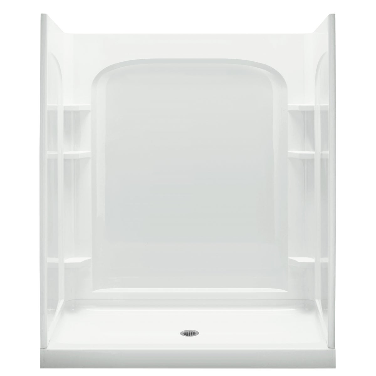 Sterling Ensemble 60 In. W x 34 In. D Center Drain Shower Pan in White Image 5