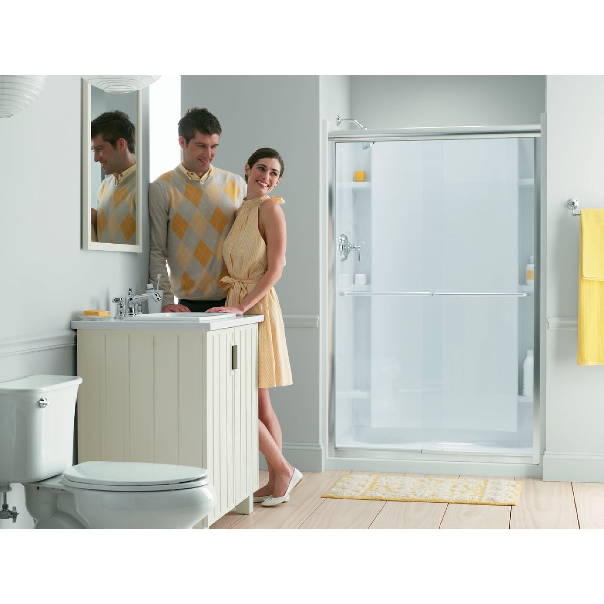 Sterling Finesse 47-5/8 In. W. X 70-5/16 In. H. Chrome Frameless Clear Sliding Shower Door Image 2