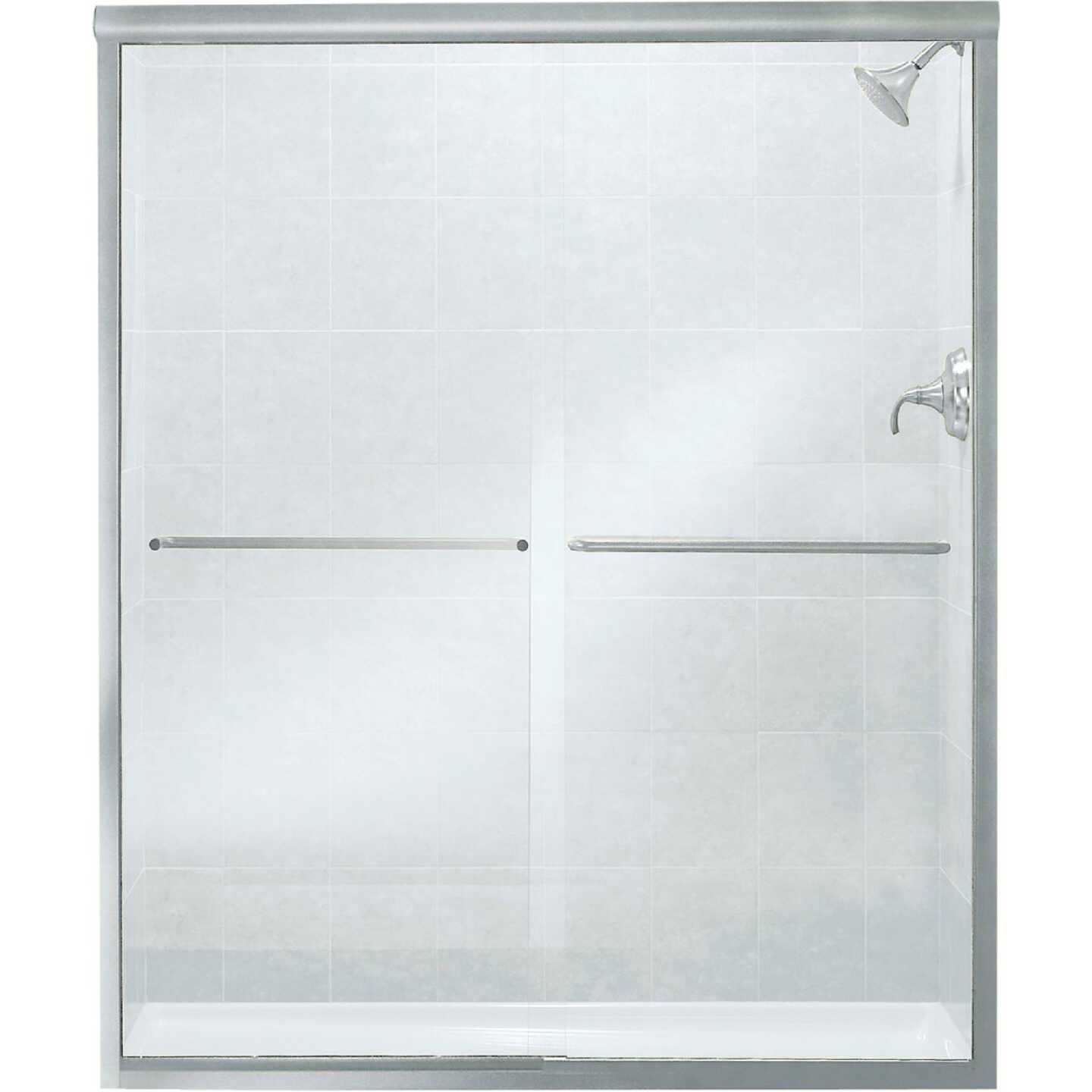 Sterling Finesse 59-5/8 In. W. X 70-5/16 In. H. Chrome Frameless Clear Sliding Shower Door Image 1