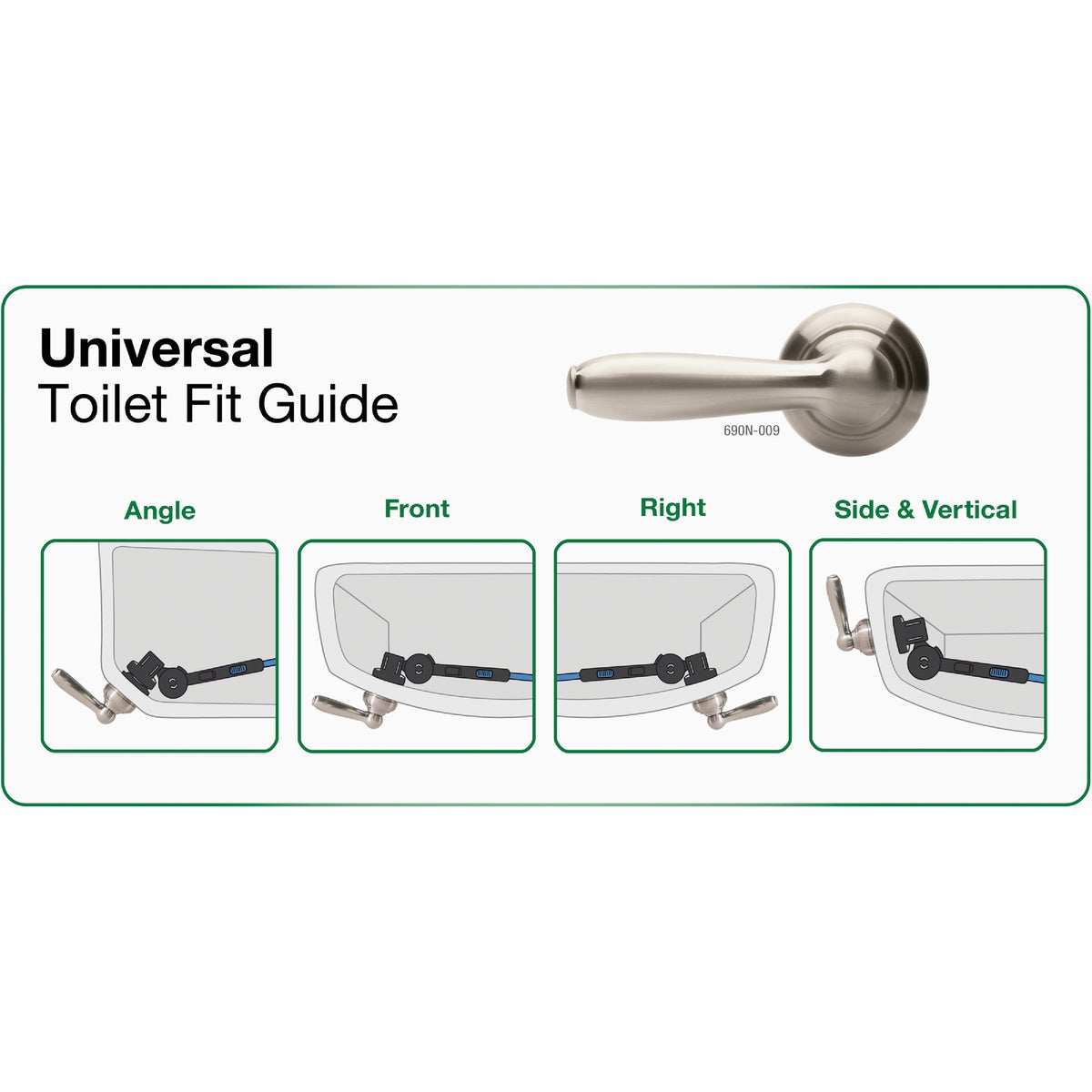 Fluidmaster Perfect Fit Premium Brushed Nickel Tank Lever with Plastic Telescoping Arm Image 3