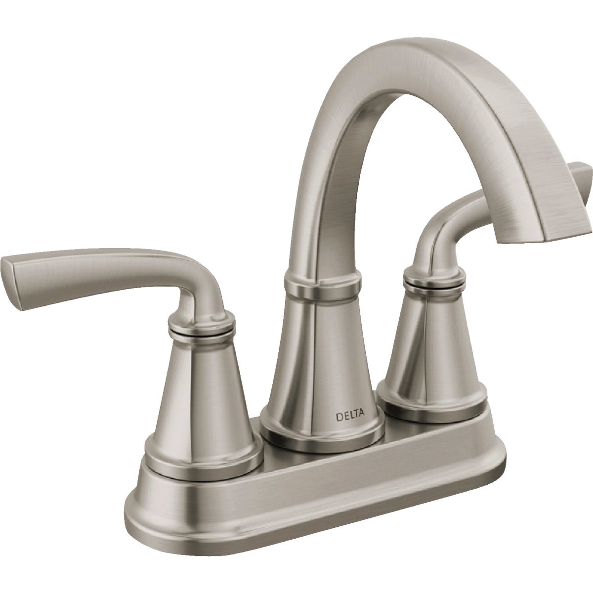 Delta Geist Brushed Nickel 2-Handle Lever Centerset Bathroom Faucet Image 1