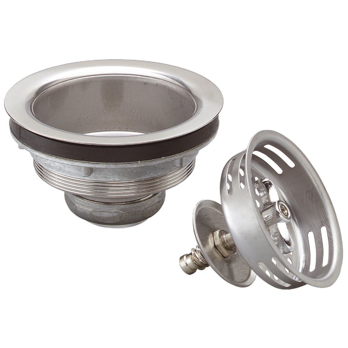 Keeney Stainless Steel Turn to Seal Basket Strainer Assembly Image 1
