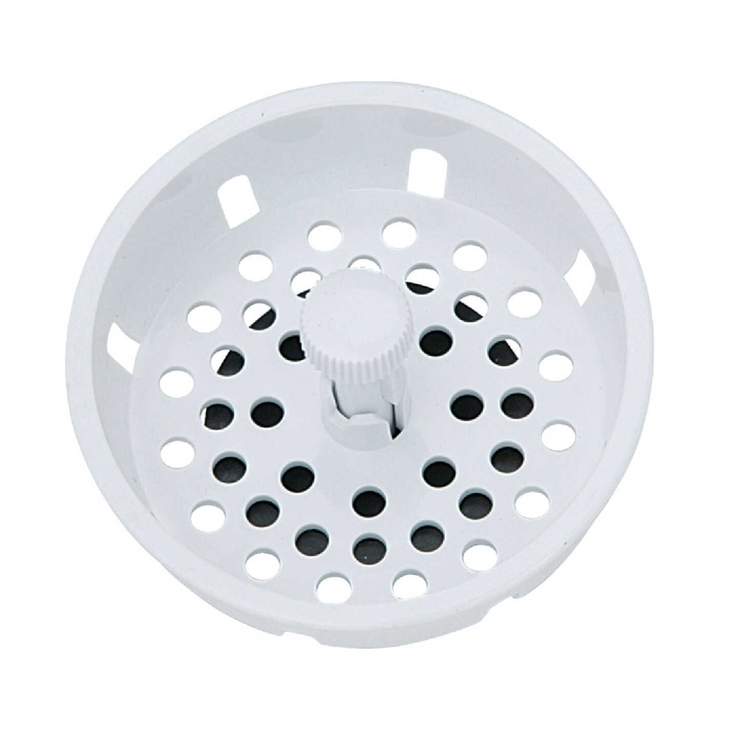 Keeney 3-1/2 In. White Basket Strainer Stopper Image 1