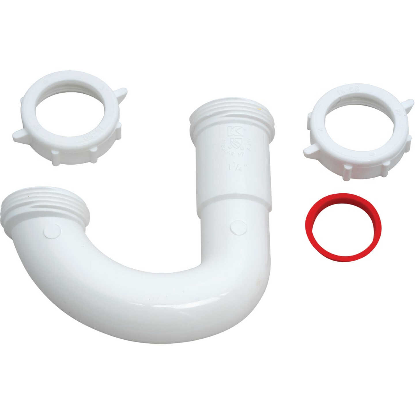 Keeney 1-1/4" White Plastic J-Bend, Heavy Duty Washer Image 5