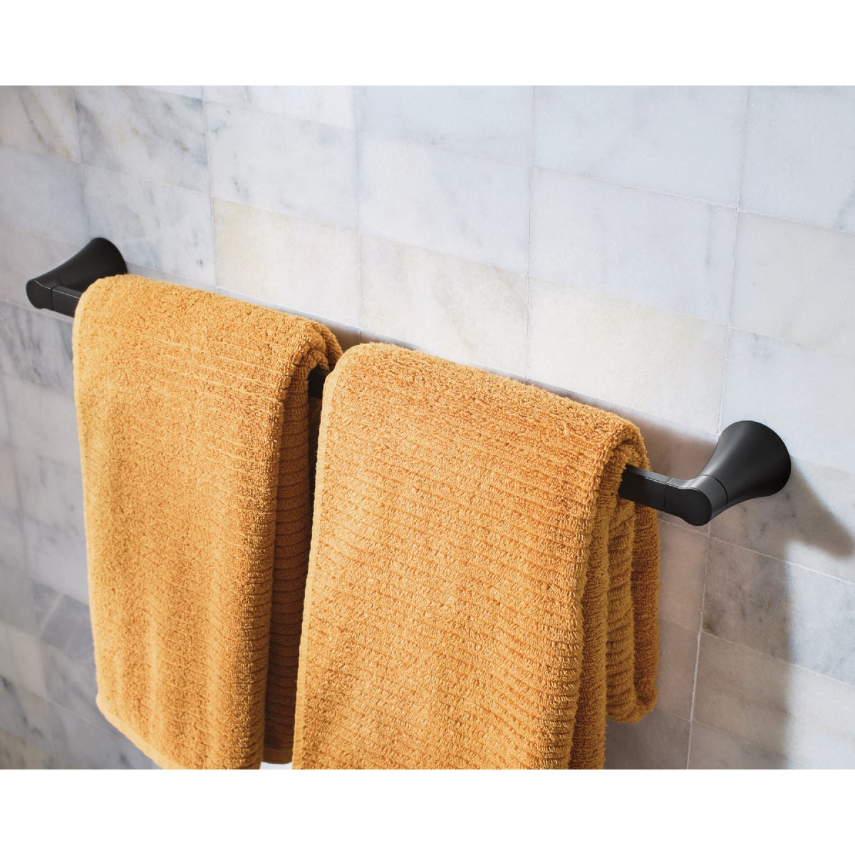 Moen Mikah 24 In. Matte Black Towel Bar Image 2