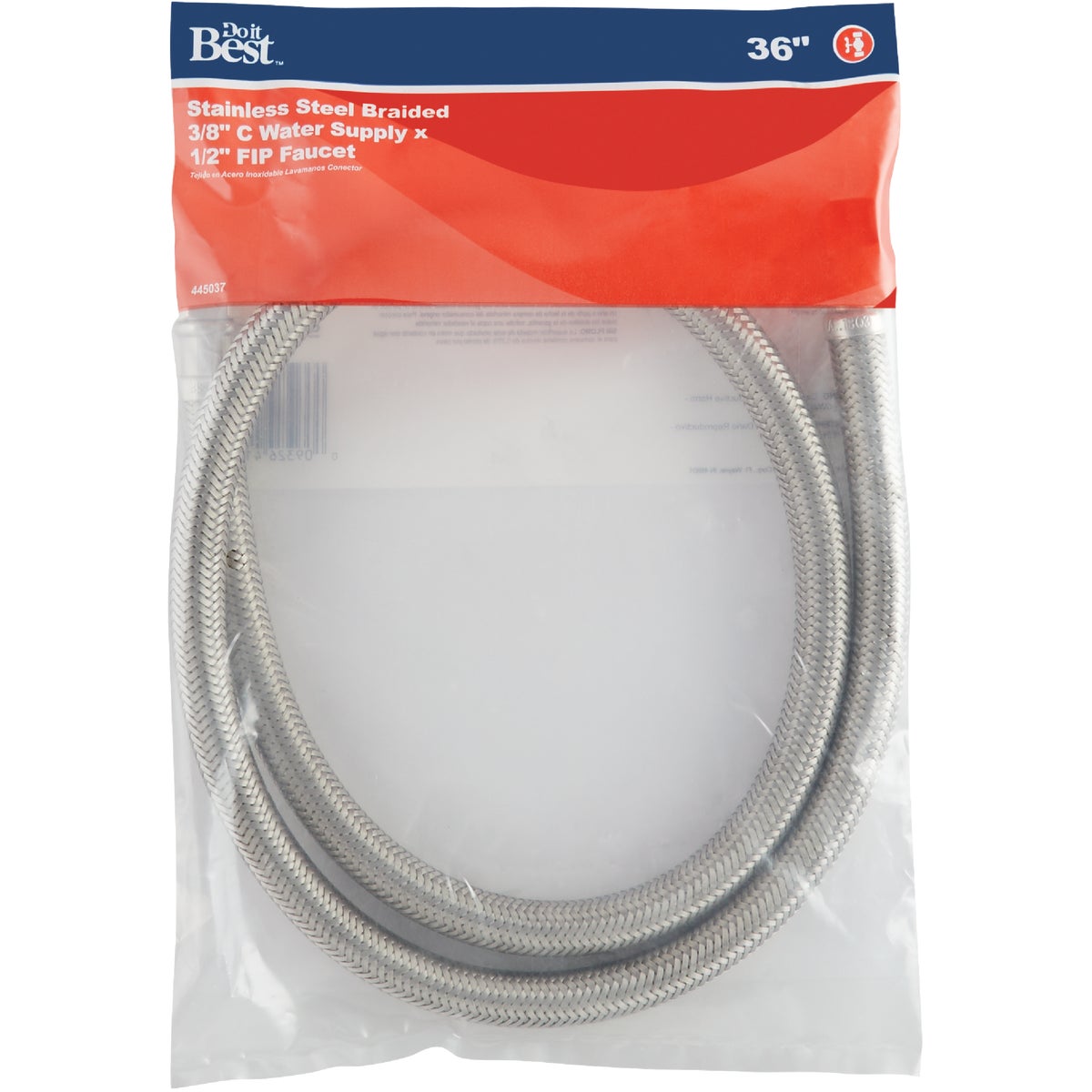 Do it Best 3/8 In. C X 1/2 In. F X 36 In. L. Braided Stainless Steel Faucet Supply Line Image 2