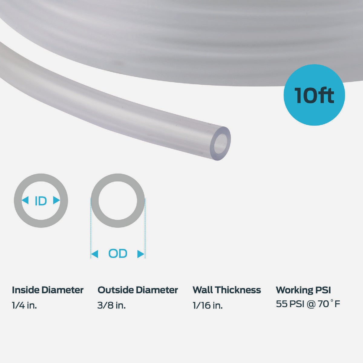 Eastman EZ-Flo 10 Ft. Clear Vinyl Tubing 1/4 In. ID x 3/8 In. OD Image 3