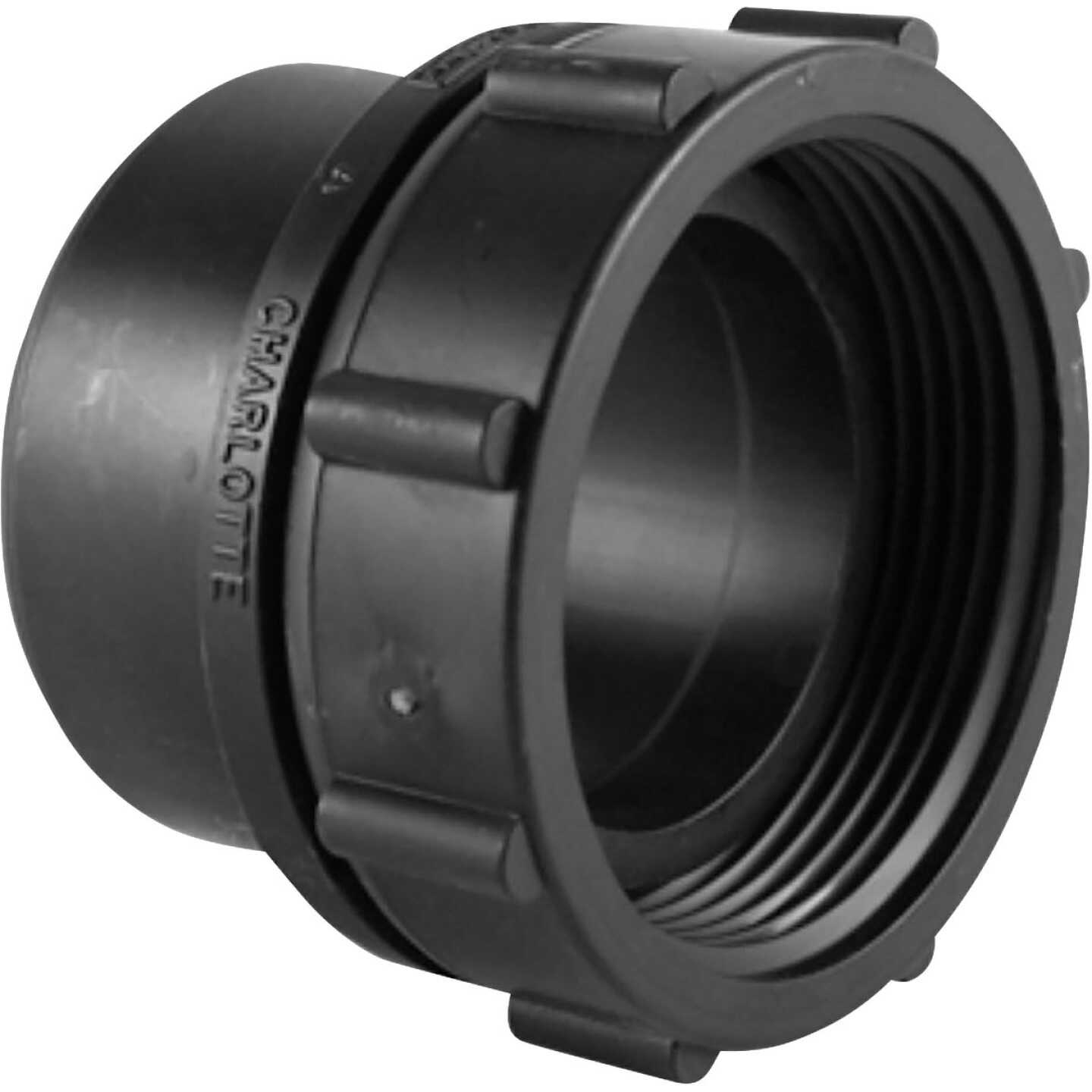 Charlotte Pipe 1-1/2 In. Hub x FPT Female Swivel Tray Plug ABS Adapter Image 1