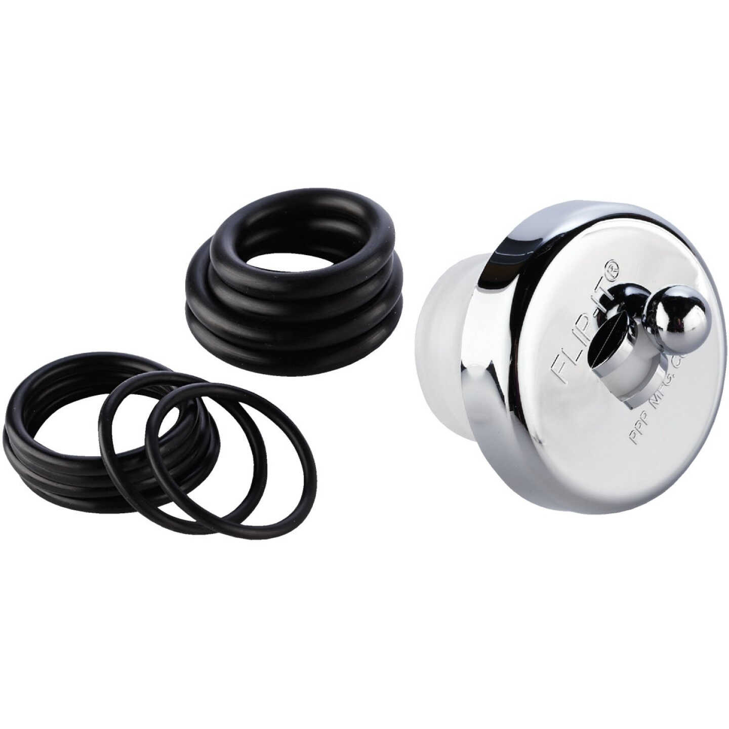 PPP Flip-it Fit All Bathtub Drain Stopper with Chrome Finish Image 1
