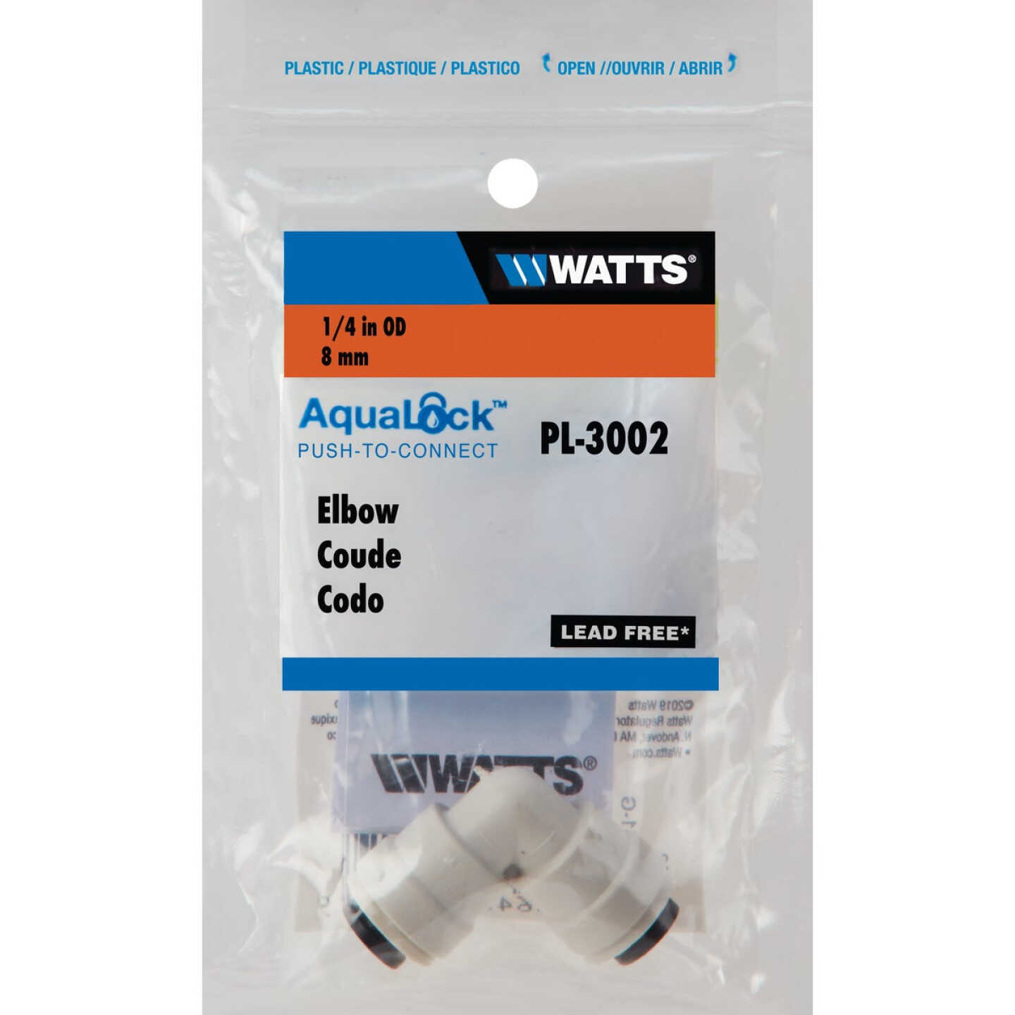 Watts Aqualock 1/4 In. x 1/4 In. Push-to-Connect Plastic Coupling Image 2