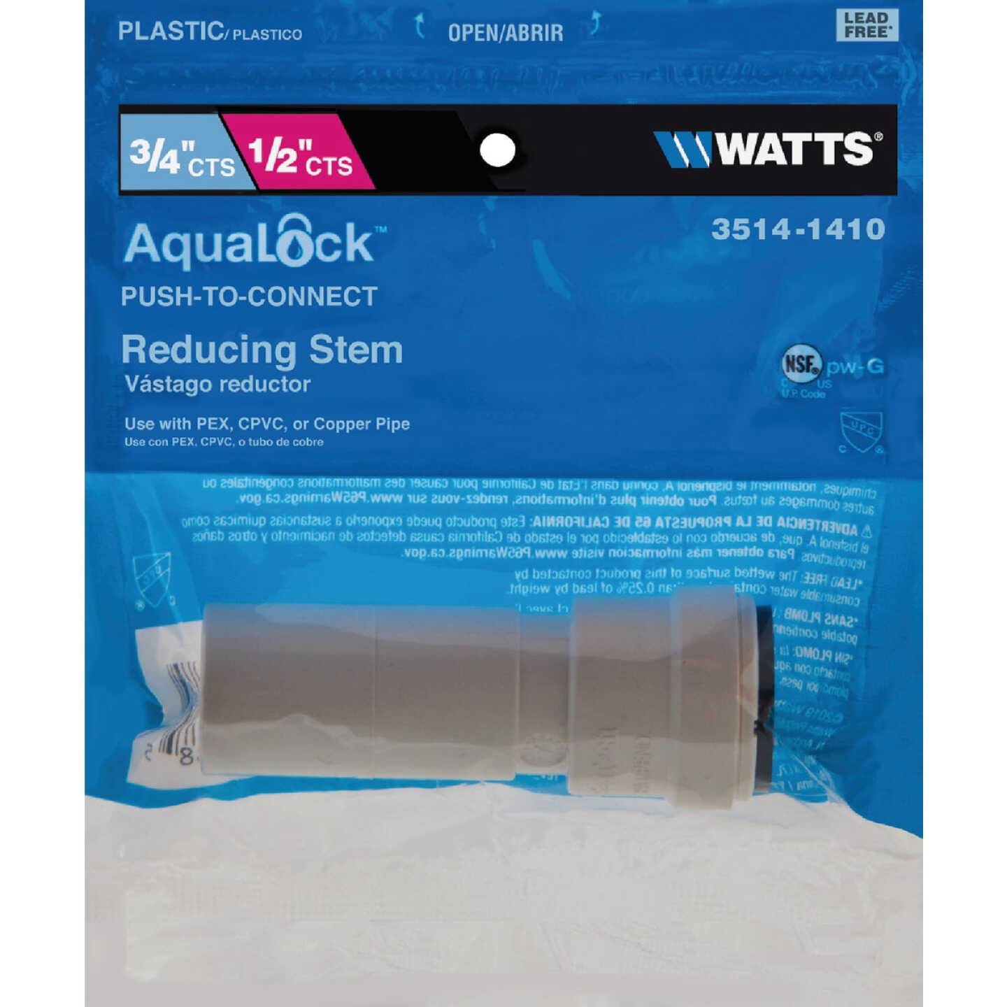 Watts 3/4 In. x 1/2 In. Quick Connect Stackable Plastic Coupling Image 1