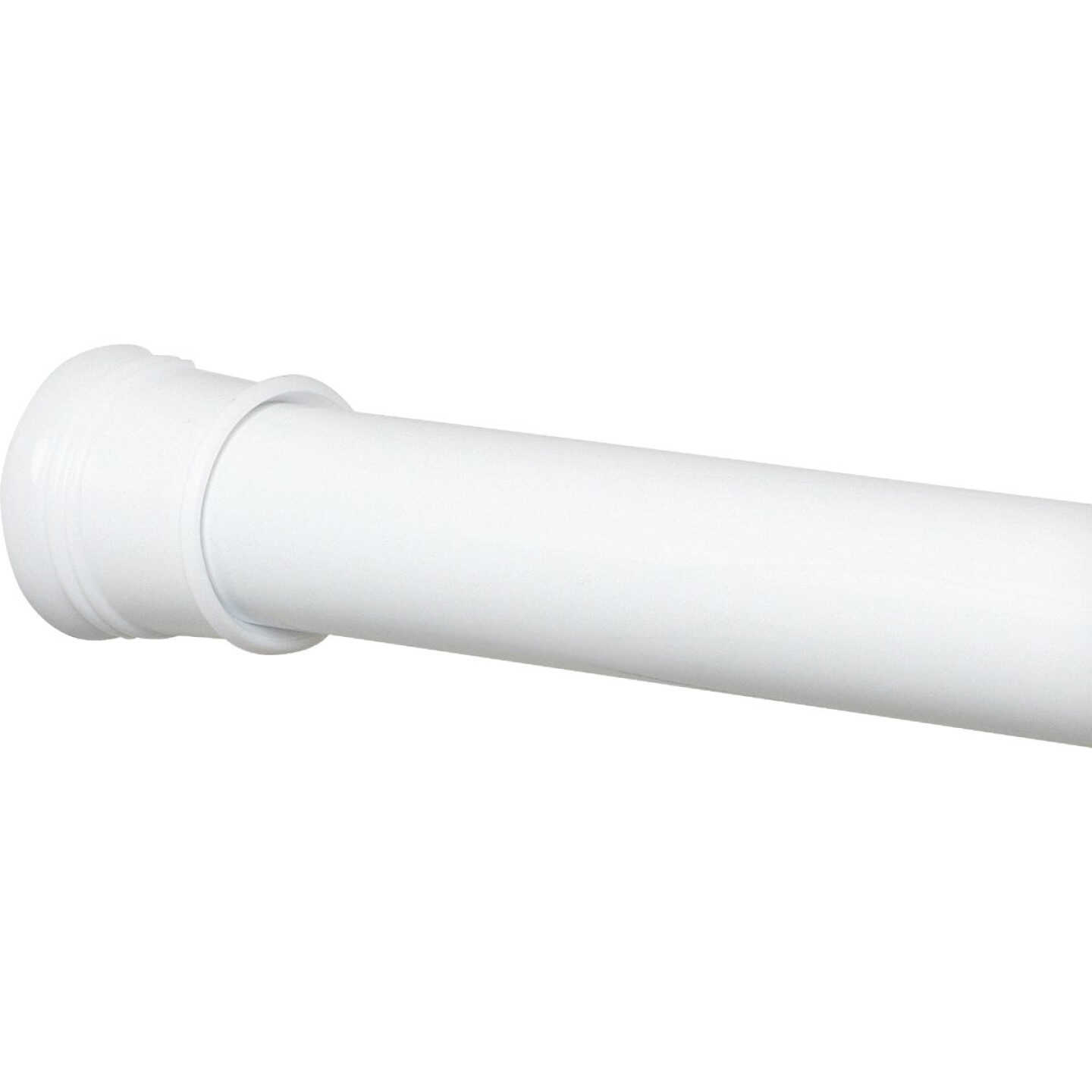 Zenith Zenna Home Straight 24 In. To 40 In. Adjustable Tension Shower Rod in White Image 1