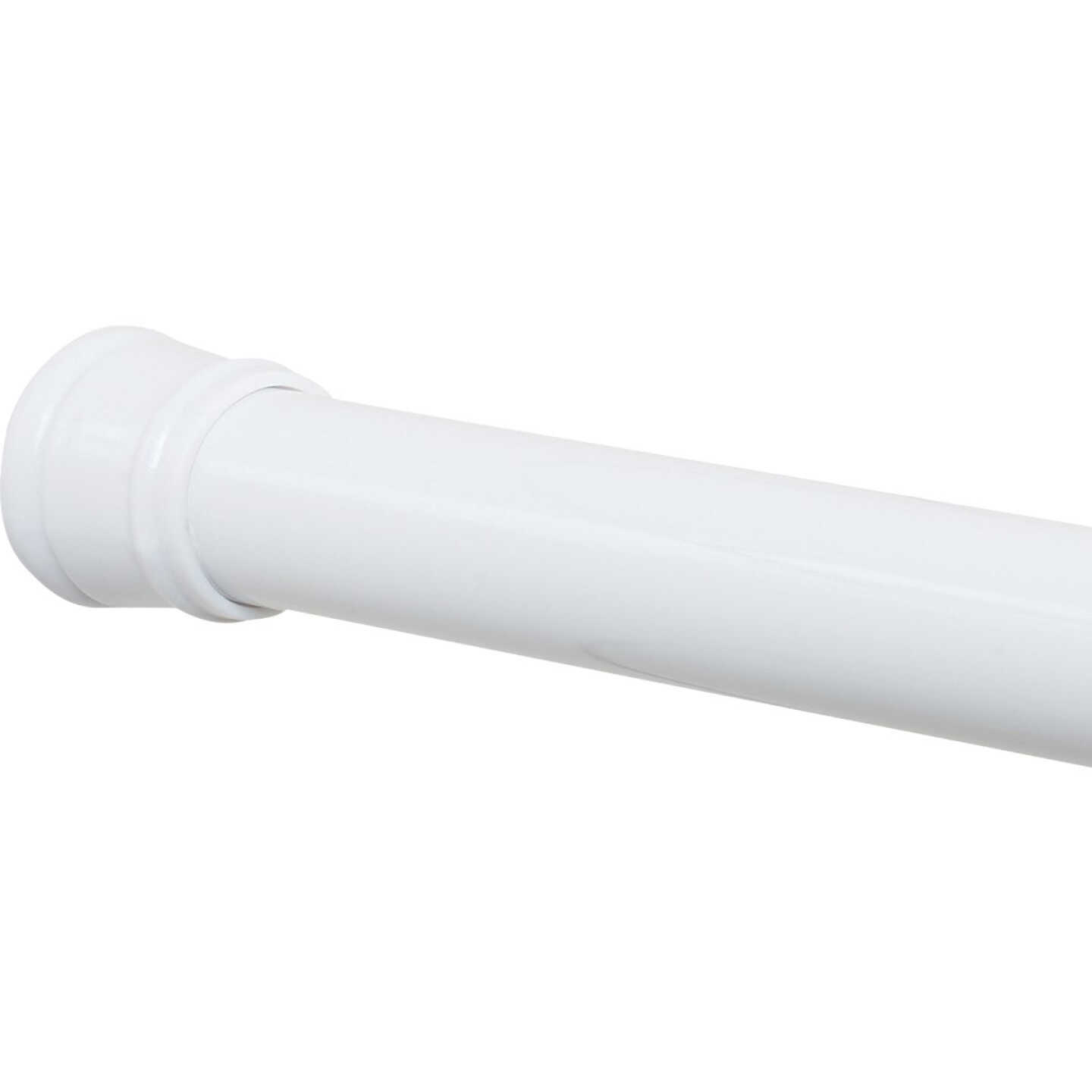 Zenith Zenna Home Straight 42 In. To 72 In. Adjustable Tension Shower Rod in White Image 1