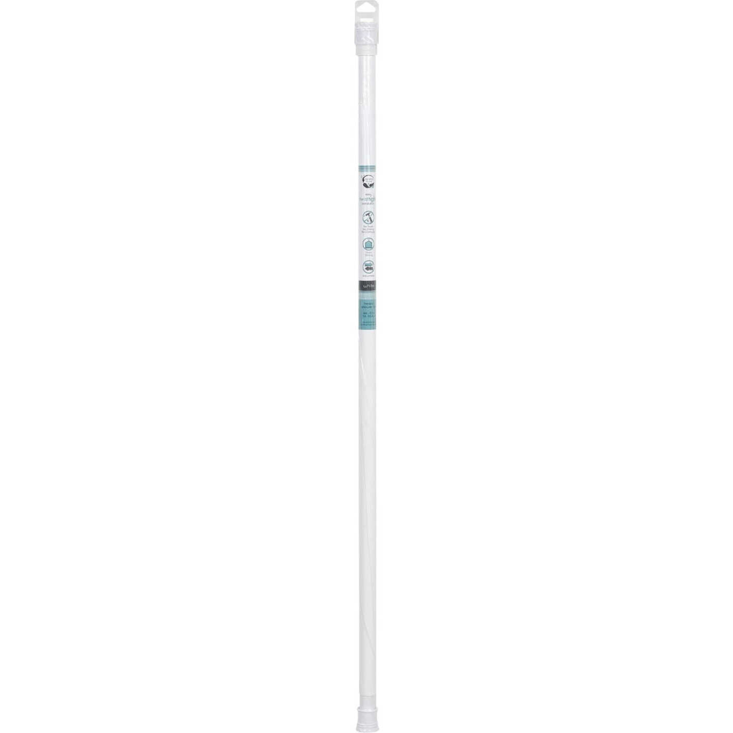 Zenith Zenna Home Straight 42 In. To 72 In. Adjustable Tension Shower Rod in White Image 3