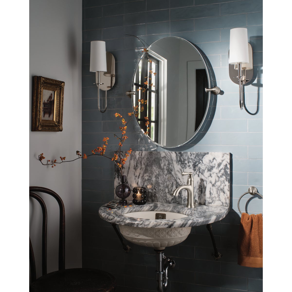 Moen Banbury 1-Handle Lever Centerset Bathroom Faucet, Spot Resist Brushed Nickel Image 3