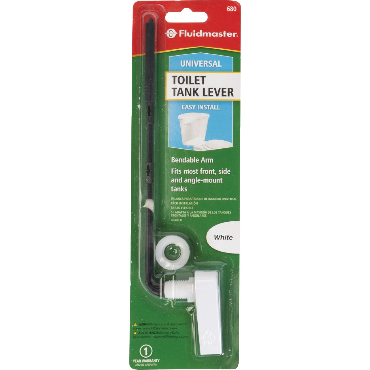 Fluidmaster Sure-Fit Basic White Tank Lever with Plastic Arm Image 3