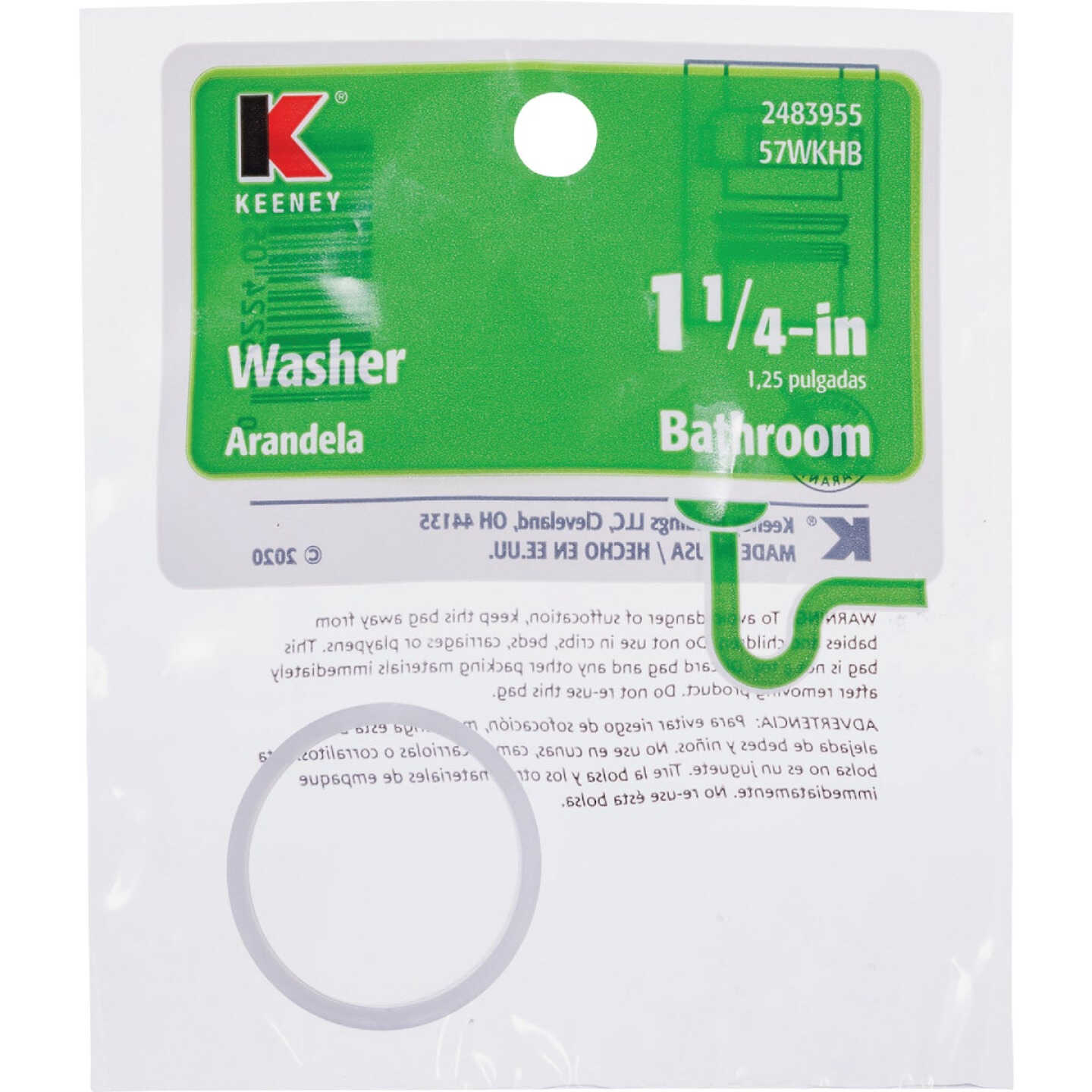 Keeney 1-1/4 In. Clear Poly Slip Joint Washer Image 3