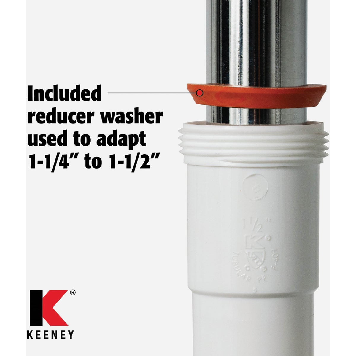 Keeney 1-1/2 In. x 1-1/4 In. Clear Poly Slip Joint Washers (2-Pack) Image 2