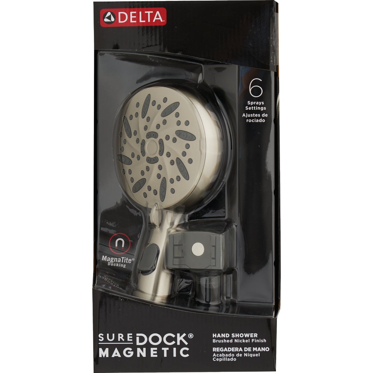 Delta SureDock 6-Spray 1.75 GPM Magnetic Hand Shower, Satin Nickel Image 5