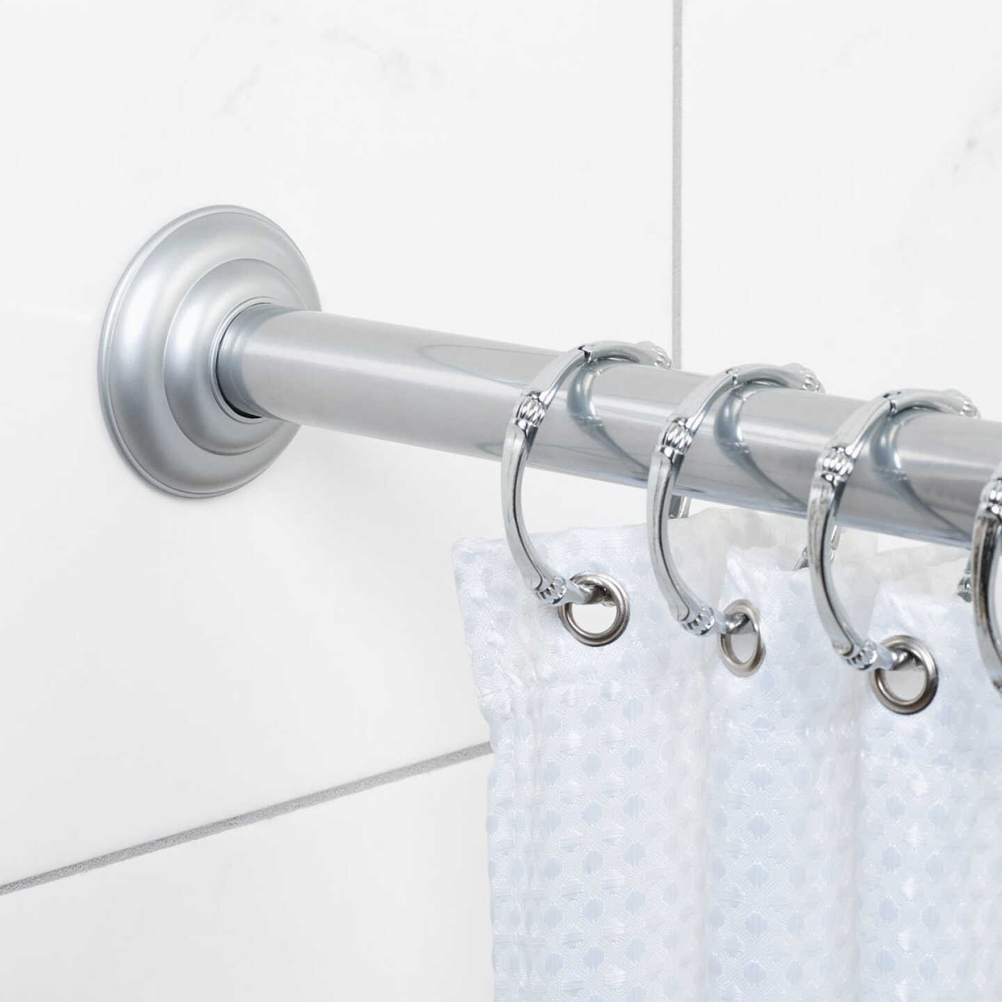 Zenith Zenna Home Straight 41 In. To 72 In. Adjustable Fixed Shower Rod in Chrome Image 2