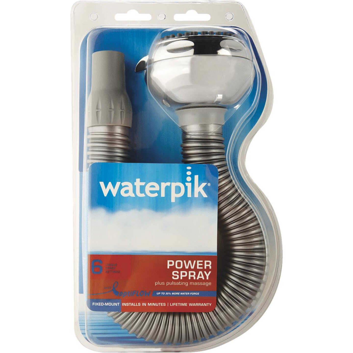 Waterpik Flex 6-Spray 2.5 GPM Chrome Showerhead with Flexible Arm Image 3