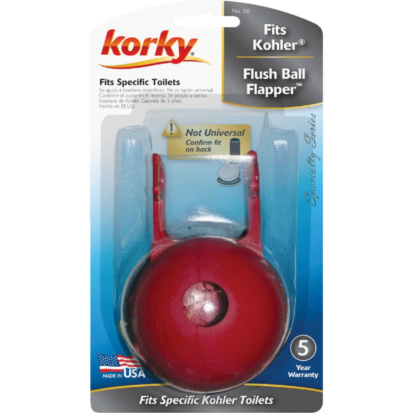 Korky Kohler Rubber Flush Ball Toilet Flapper Image 2