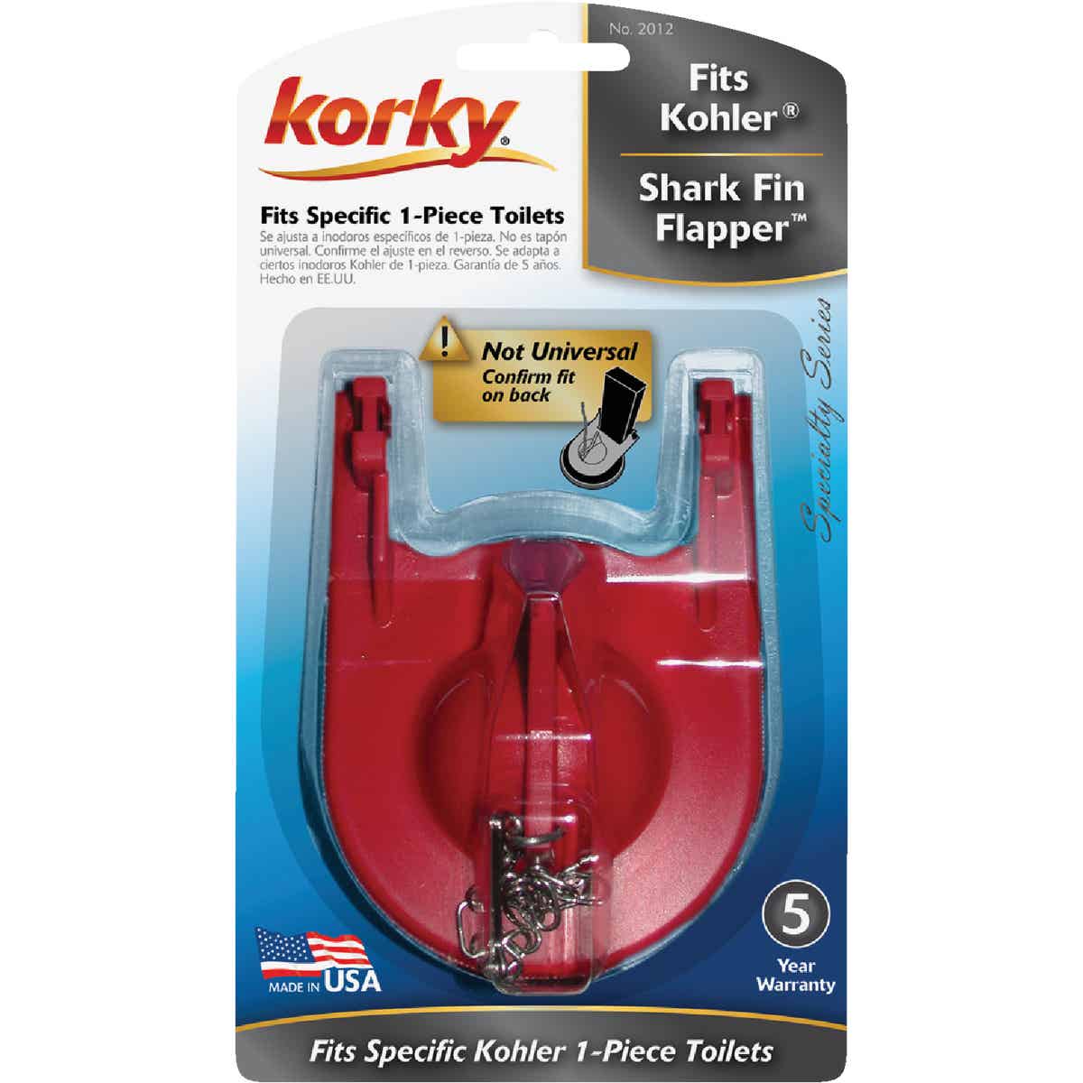 Korky Kohler Rubber Shark-Fin Toilet Flapper For 1-Pc. Toilet Image 2