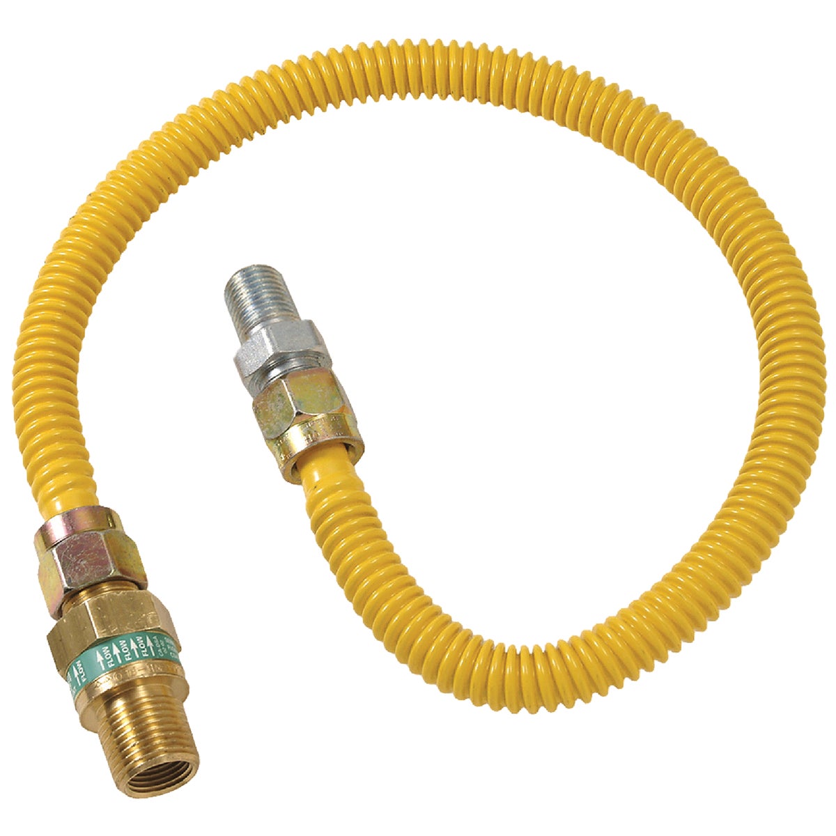Dormont 1/2 In. OD x 60 In. Coated Stainless Steel Gas Connector, 1/2 In. MIP (Tapped 3/8 In. FIP) x 1/2 In. MIP SmartSense Image 1