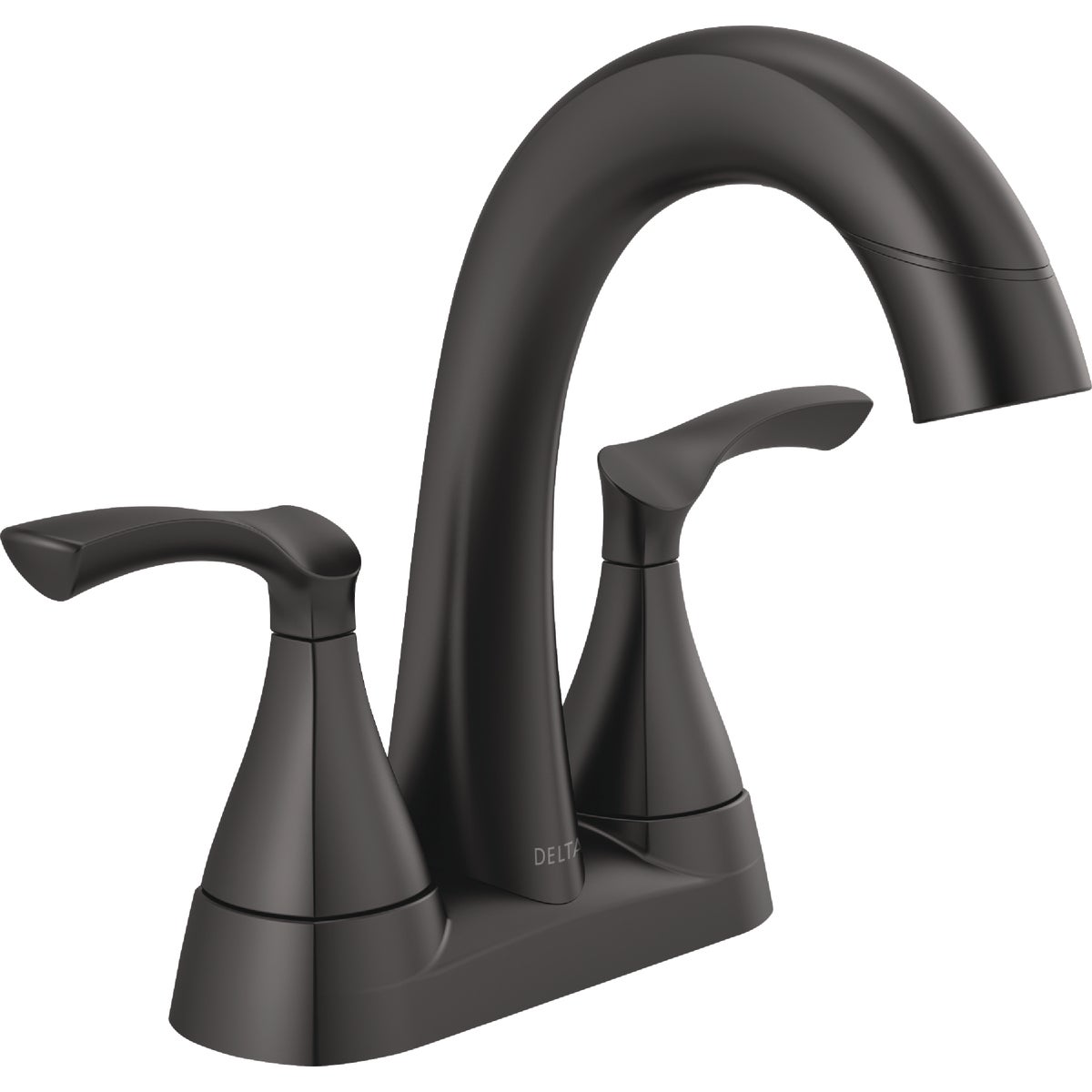 Delta Sandover Matte Black 2-Handle Centerset Pull-Down Bathroom Faucet Image 1