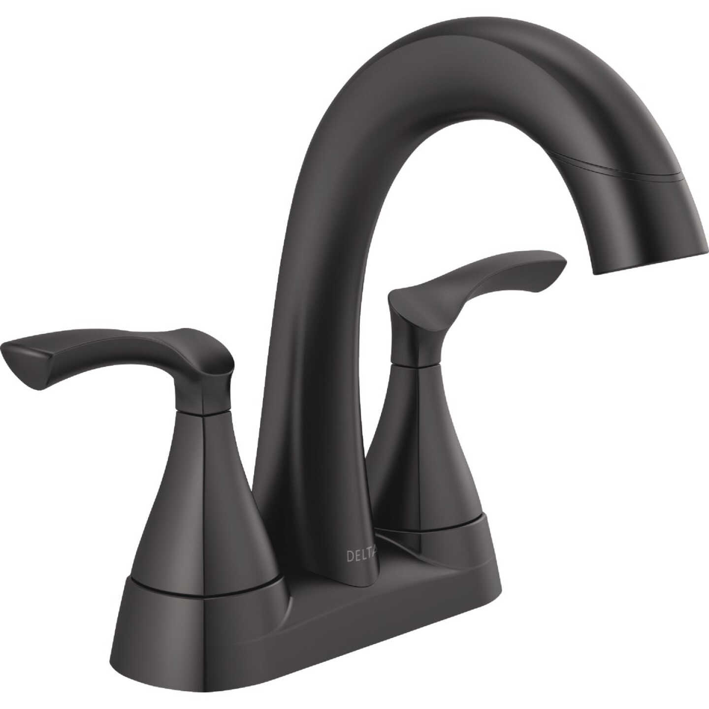 Delta Sandover Matte Black 2-Handle Centerset Pull-Down Bathroom Faucet Image 1