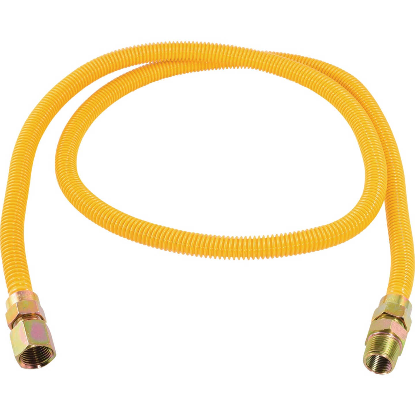 Eastman 1/2 In. OD x 60 In. 1/2 In. FIP x 1/2 In. MIP (Tapped 3/8 In. FIP) Coated Stainless Steel Gas Connector Image 1