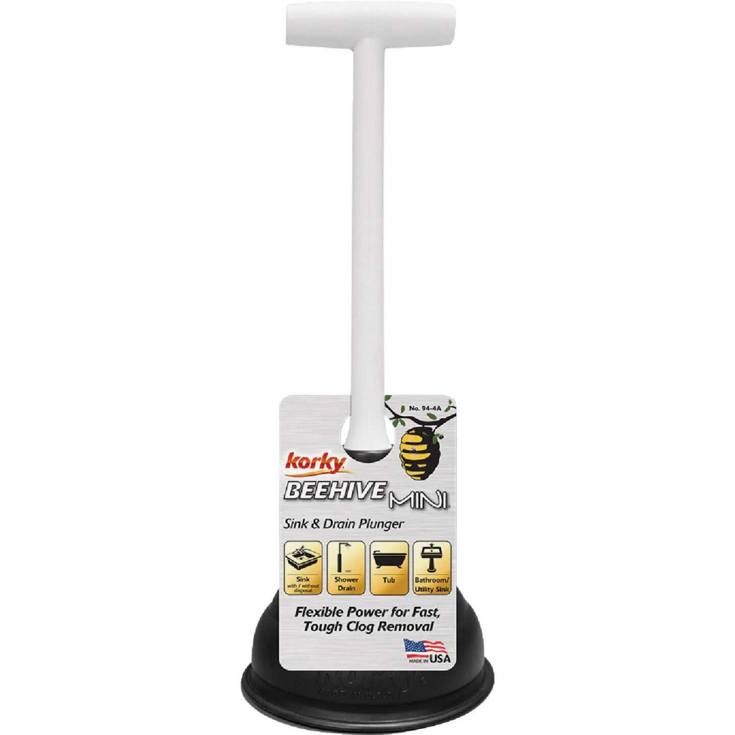 Korky BEEHIVE 5-1/2 In. Mini Sink & Drain Plunger Image 3