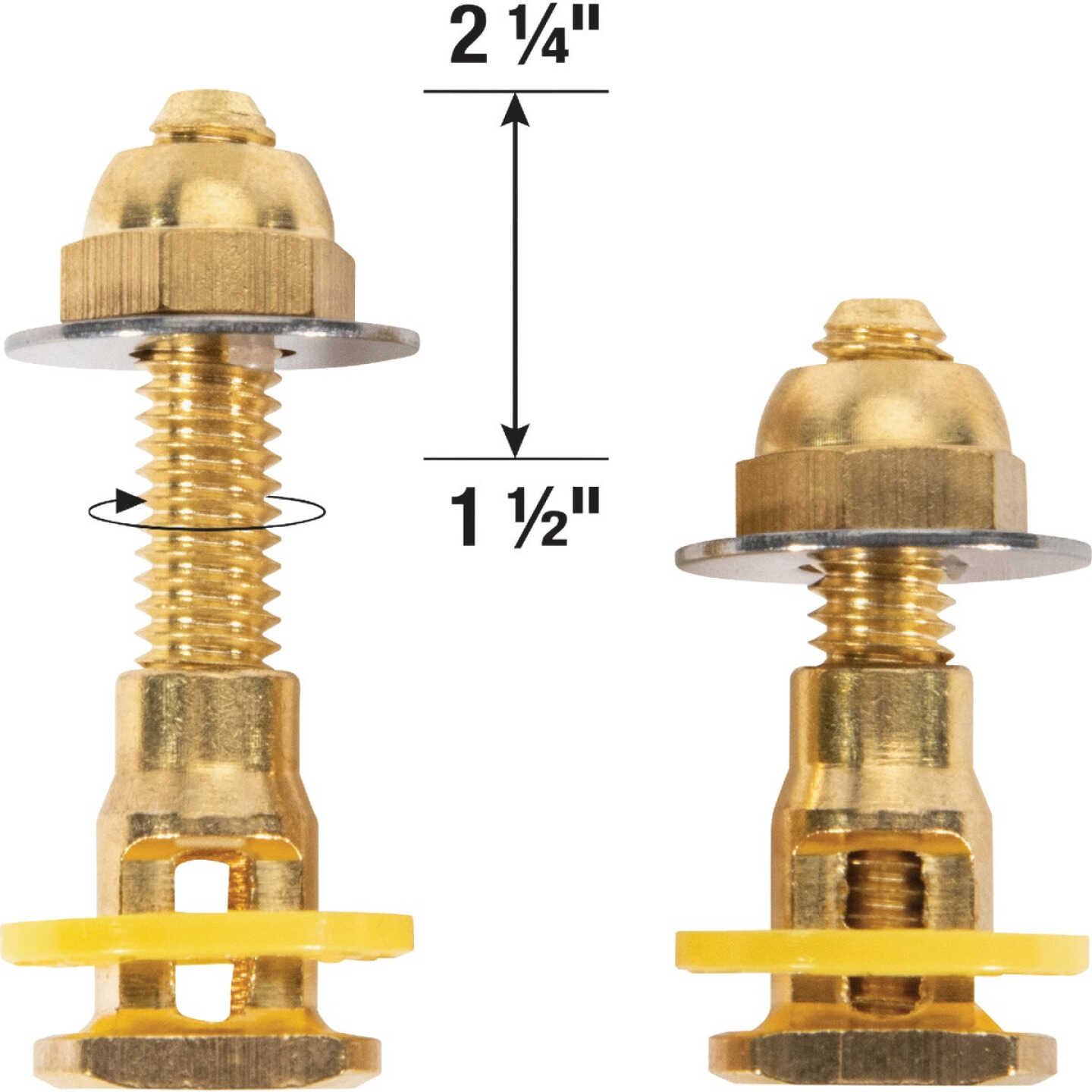 Fluidmaster SetFast 5/16 In. x 1-1/2 to 2-1/4 In. Adjustable Brass Toilet Bolts (2 Pack) Image 6