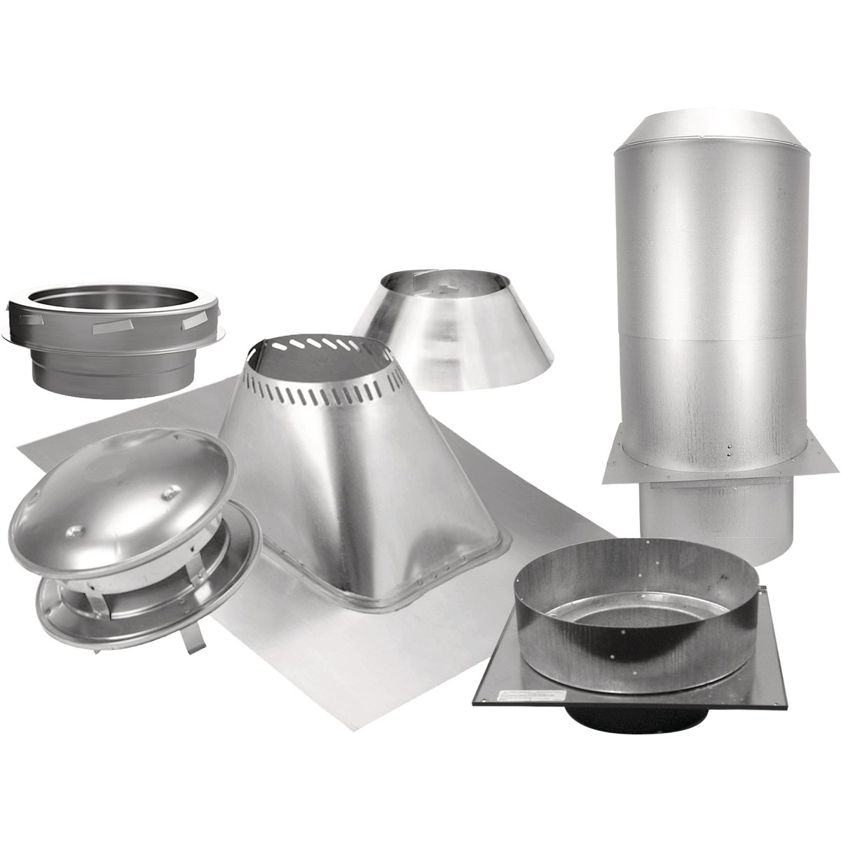SELKIRK Sure-Temp 6 In. Stainless Steel Flat Ceiling Chimney Support Kit Image 1