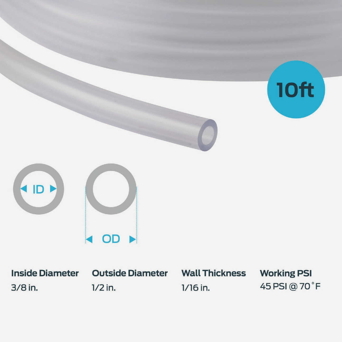 Eastman EZ-Flo 10 Ft. Clear Vinyl Tubing 3/8 In. ID x 1/2 In. OD Image 5