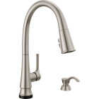 Delta Corwin Touch2O 1-Handle Pull-Down Kitchen Faucet with Soap Dispenser, Spotshield Stainless Image 1