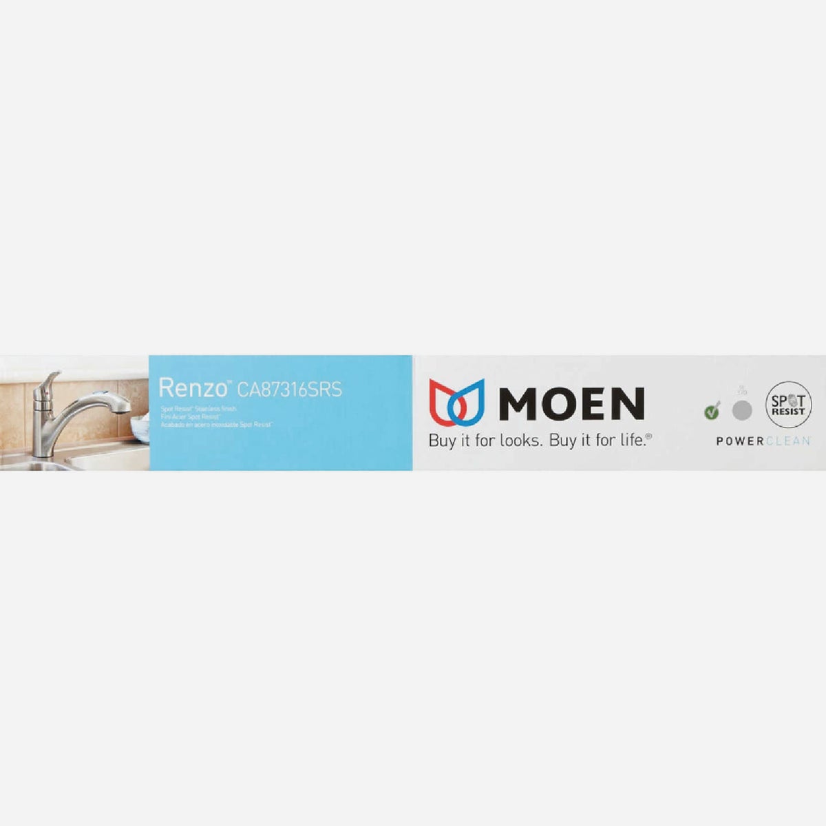 Moen Renzo 1-Handle Lever Pull-Out Kitchen Faucet, Stainless Steel Image 4