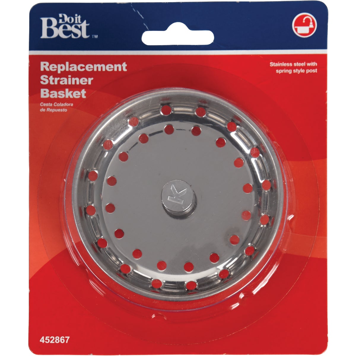 Do it Best Stainless Steel Spring Action Basket Strainer Stopper Image 2