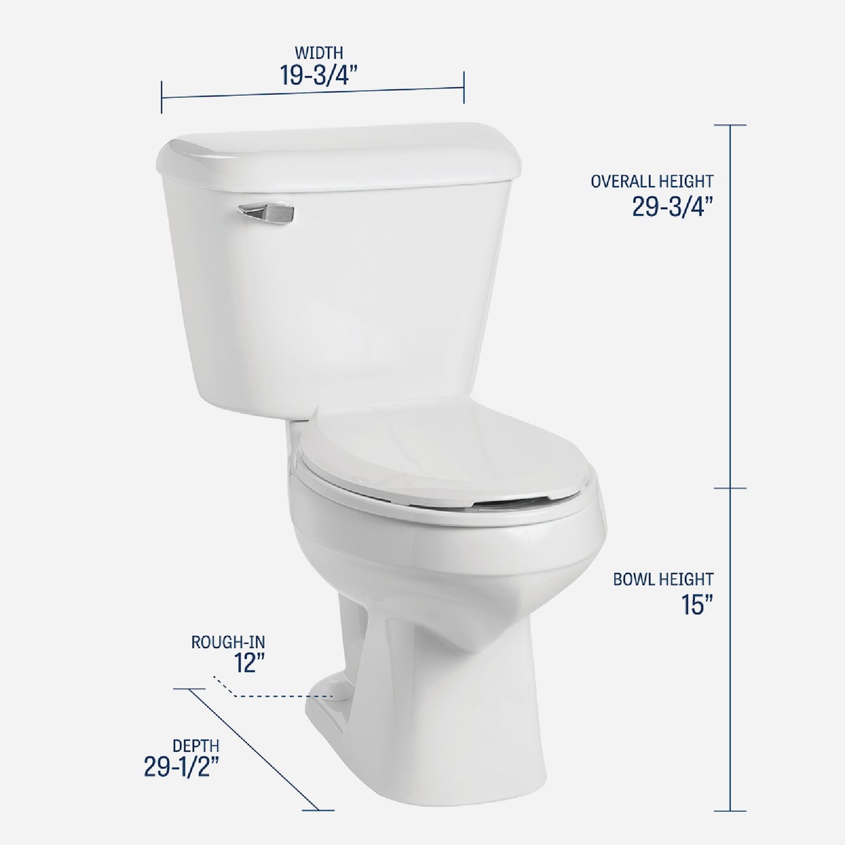 Mansfield Pro-Fit 2 White Elongated Bowl 1.6 GPF Toilet Kit Image 2