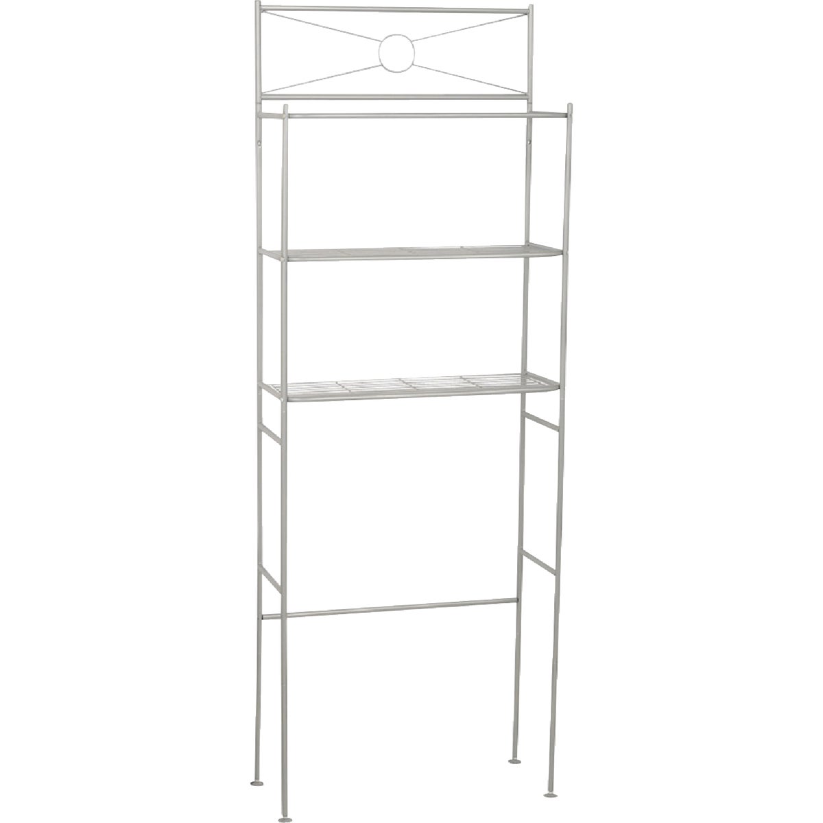 Zenith Zenna Home Spacesaver Satin Nickel Over-the-Toilet Shelf Cabinet, 3 Shelf