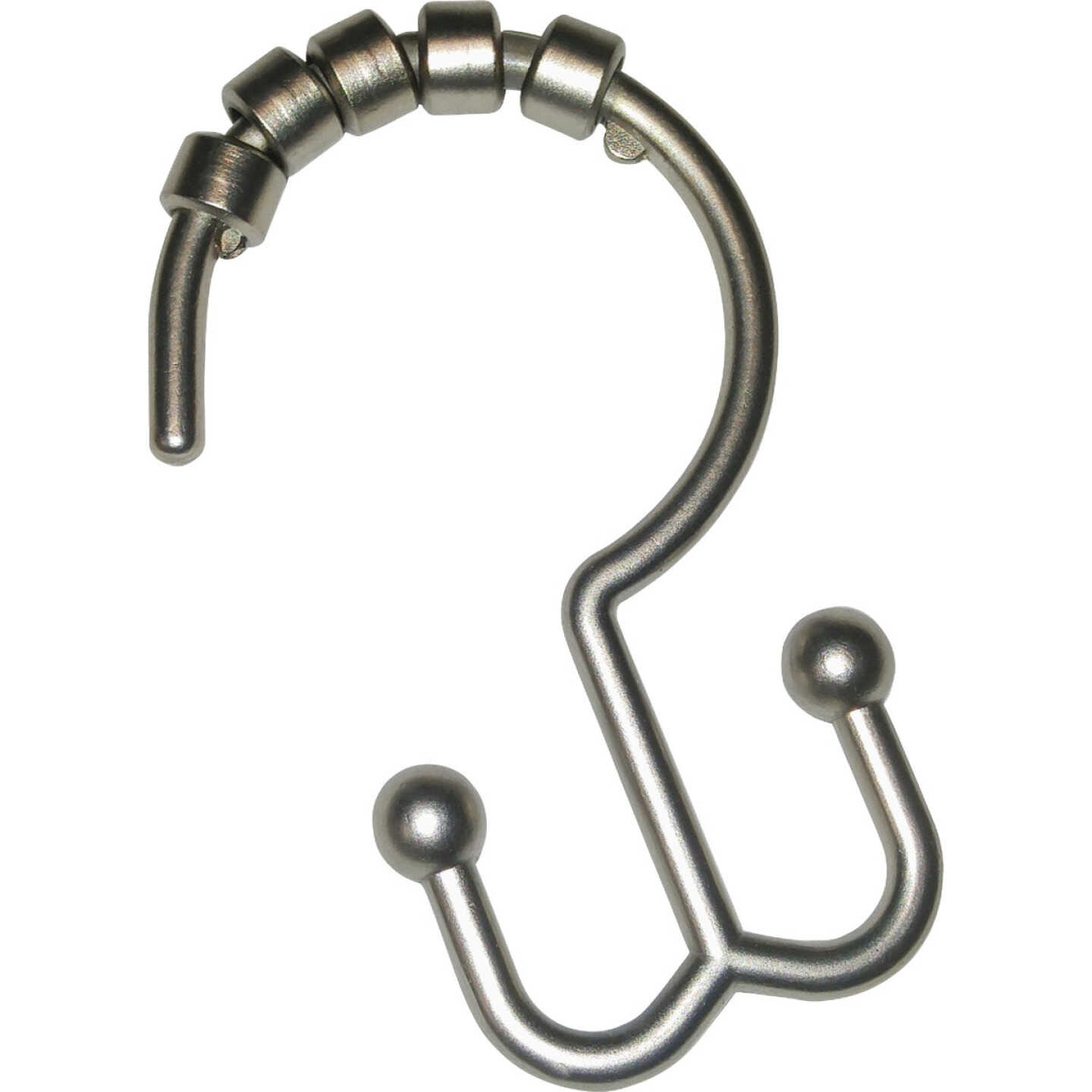 Zenith Zenna Home Brushed Nickel Double Roller Shower Curtain Hook (12 Count) Image 1