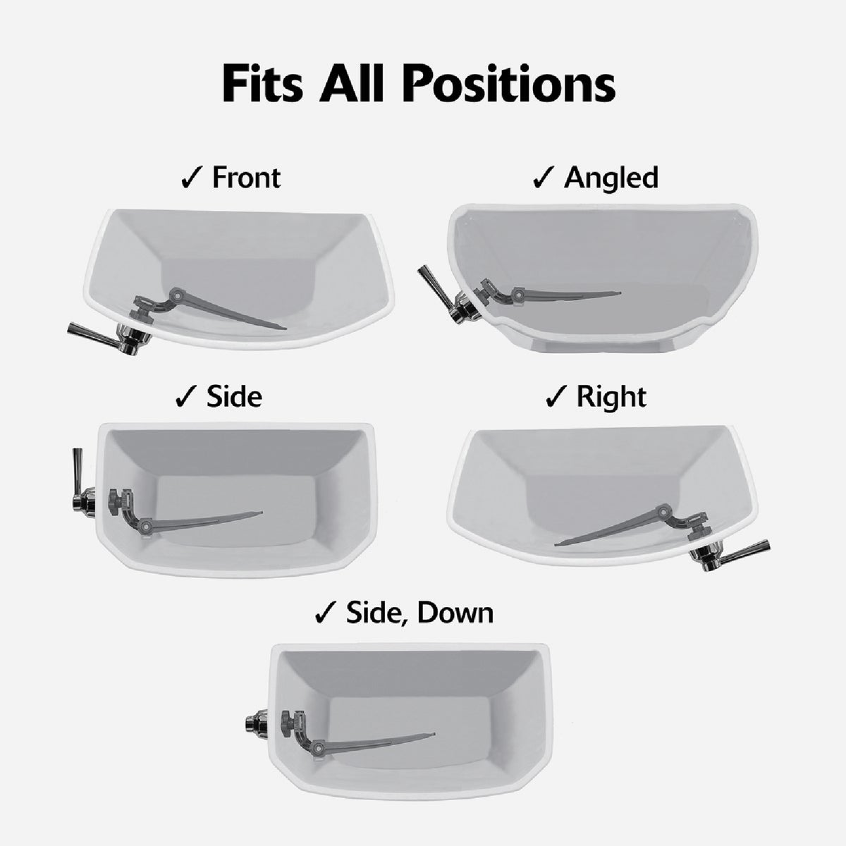 Korky StrongARM Universal Matte Black Tank Lever with Simple Handle Image 3